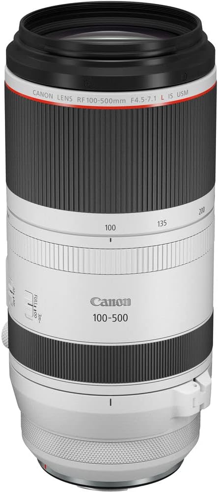 Canon RF100-500mm F4.5-7.1 L is USM Lens, Super-Telephoto Zoom Lens, Compatible with EOS R Series Mirrorless Cameras, White