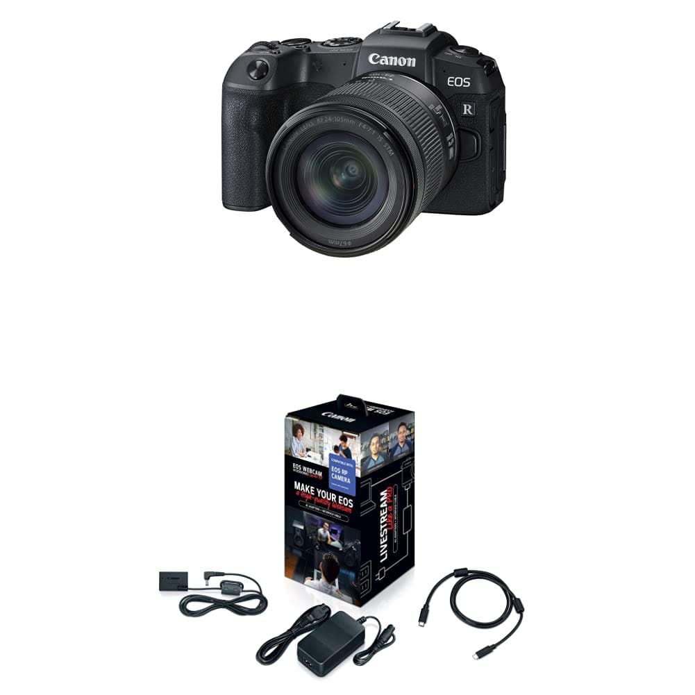 Canon EOS RP Full Frame Mirrorless Vlogging Portable Digital Camera with 26.2MP Full-Frame CMOS Sensor, Wi-Fi, Bluetooth, 4K Video Recording and 3.0” Vari-Angle Touch LCD Screen, Body, Black,