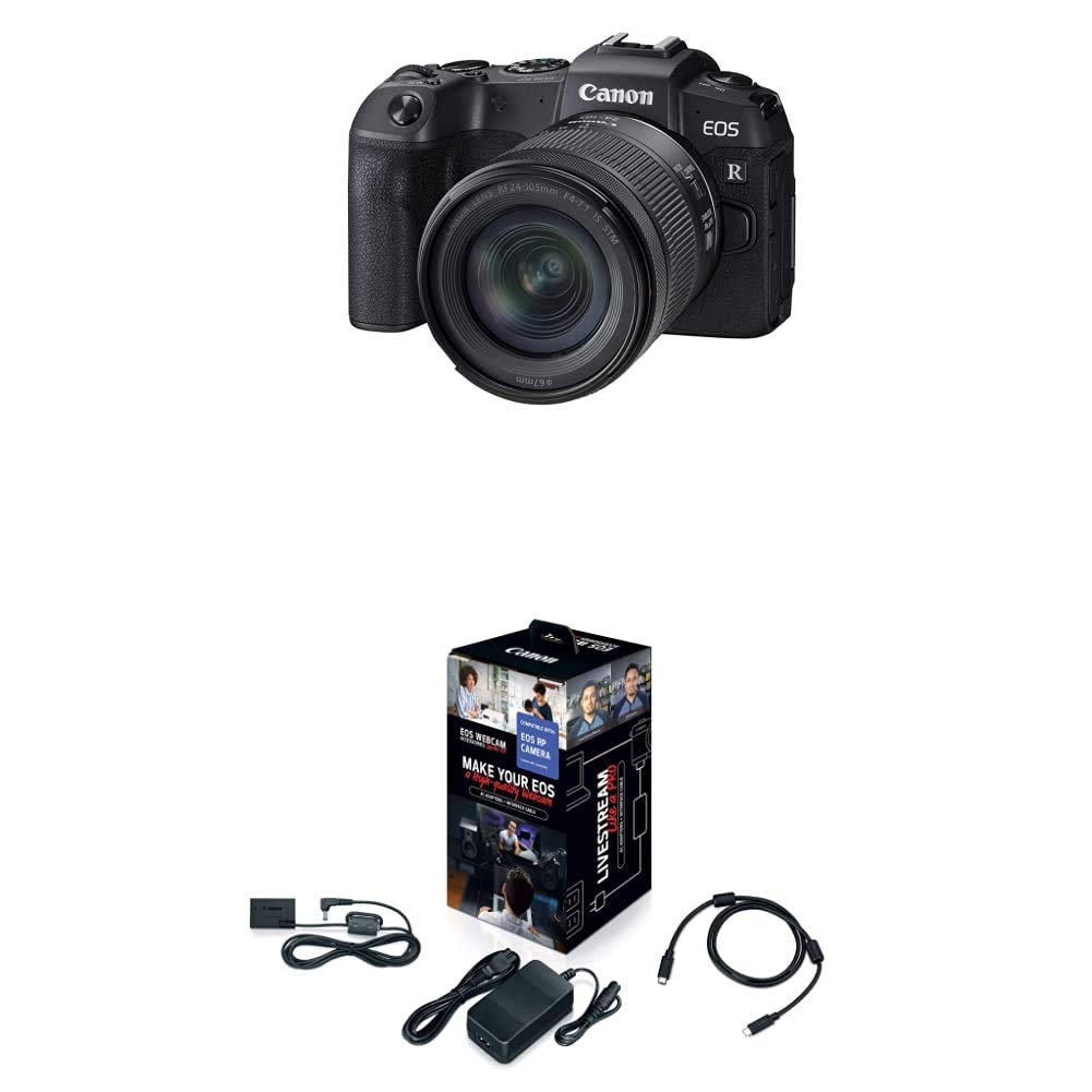Canon EOS RP Full-Frame Mirrorless Interchangeable Lens Camera + RF24-105mm Lens F4-7.1 is STM Lens Kit- Compact and Lightweight for Traveling and Vlogging, Black (3380C132)