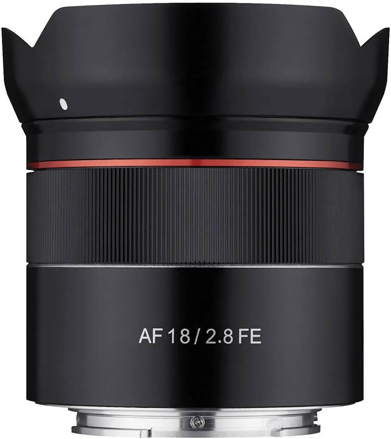 Samyang AF 18mm F2.8 Auto Focus Full Frame Wide Angle Lens for Sony E Mount – Compact, Ultra Lightweight, 58mm Filter Thread, High Resolution Optics, Quiet STM Autofocus