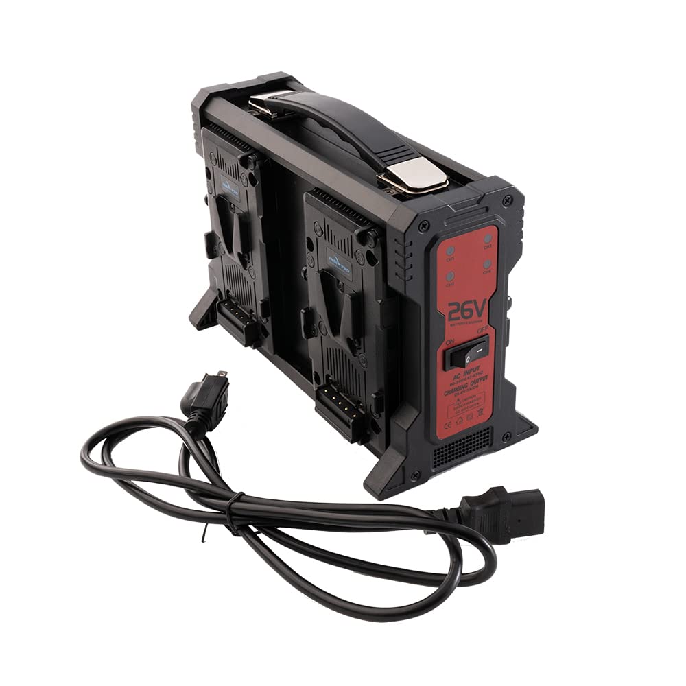 IndiPRO Micro-Series 26V 260Wh 4-Battery Kit with Quad Charger (V-Mount)