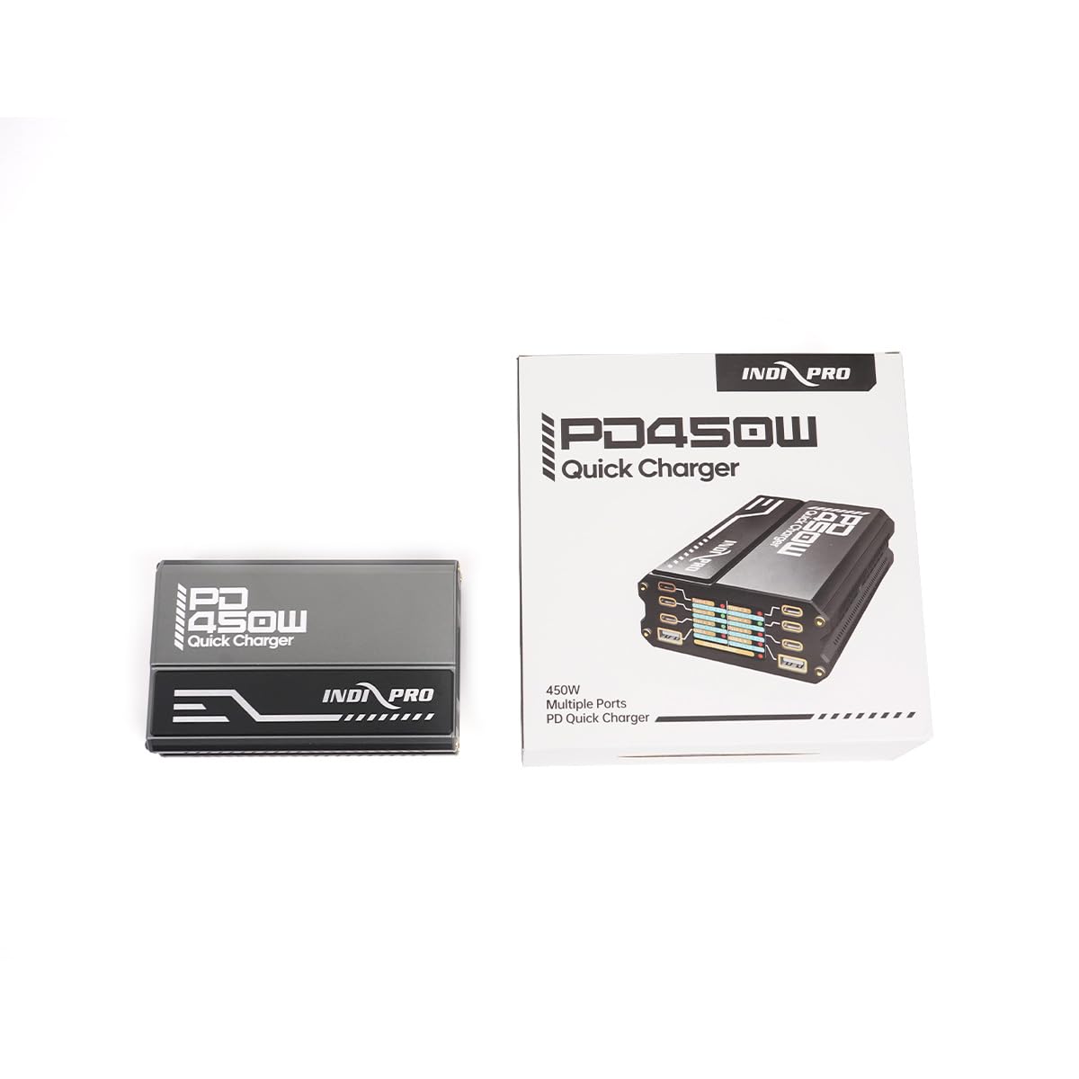 IndiPRO PD450Wh Intelligent Fast Charging Box w/Type C/A USB Outputs | Charge Multiple Video Components, Lights, and Mobile Devices simultaneously | Features OLED staus Screen