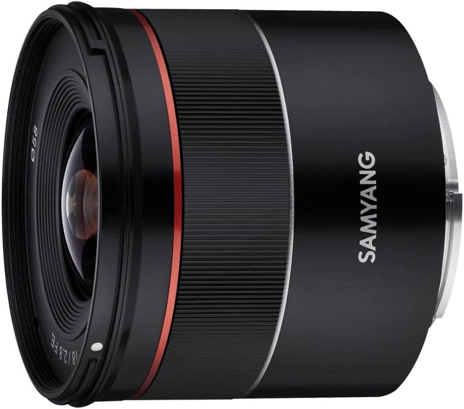 Samyang AF 18mm F2.8 Auto Focus Full Frame Wide Angle Lens for Sony E Mount – Compact, Ultra Lightweight, 58mm Filter Thread, High Resolution Optics, Quiet STM Autofocus