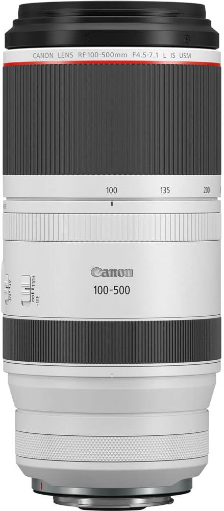 Canon RF100-500mm F4.5-7.1 L is USM Lens, Super-Telephoto Zoom Lens, Compatible with EOS R Series Mirrorless Cameras, White