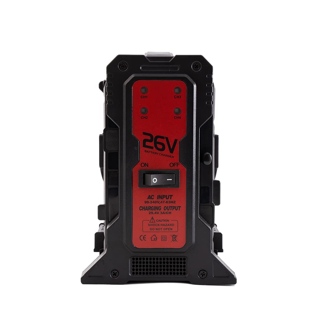 IndiPRO Micro-Series 26V 260Wh 4-Battery Kit with Quad Charger (V-Mount)