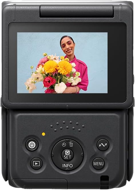 Canon PowerShot V10 Camera, Content Creator Compact Vlog Camera, Fixed 19mm Wide-Angle Lens, 4K Video, Face Detection, Built-in Microphone, Live Streaming, Vlogging, Built-in Stand, Silver