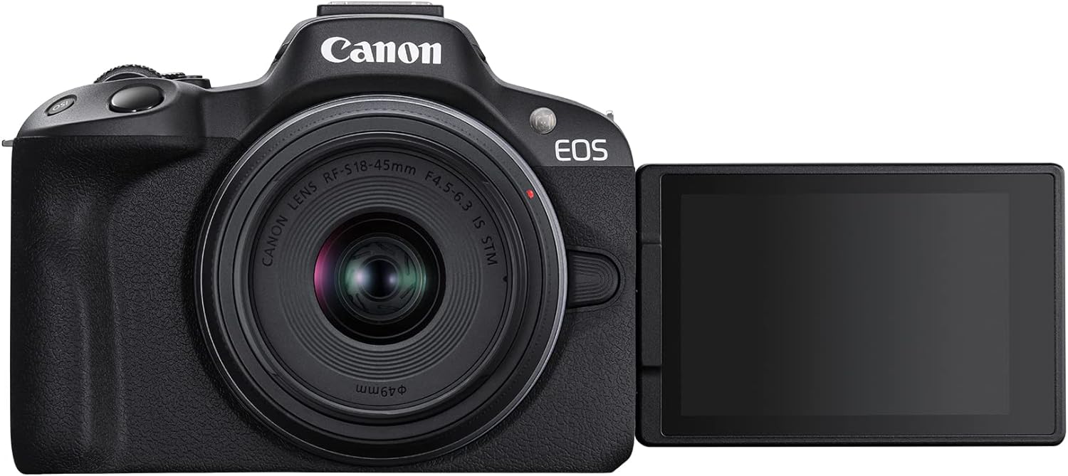 Canon EOS R50 Mirrorless Camera with RF-S18-45mm F4.5-6.3 is STM & RF-S55-210mm F5-7.1 is STM Lenses, 24.2 Megapixel CMOS (APS-C) Sensor, 4K Video, Content Creator Vlogging Camera, RF Mount, Black