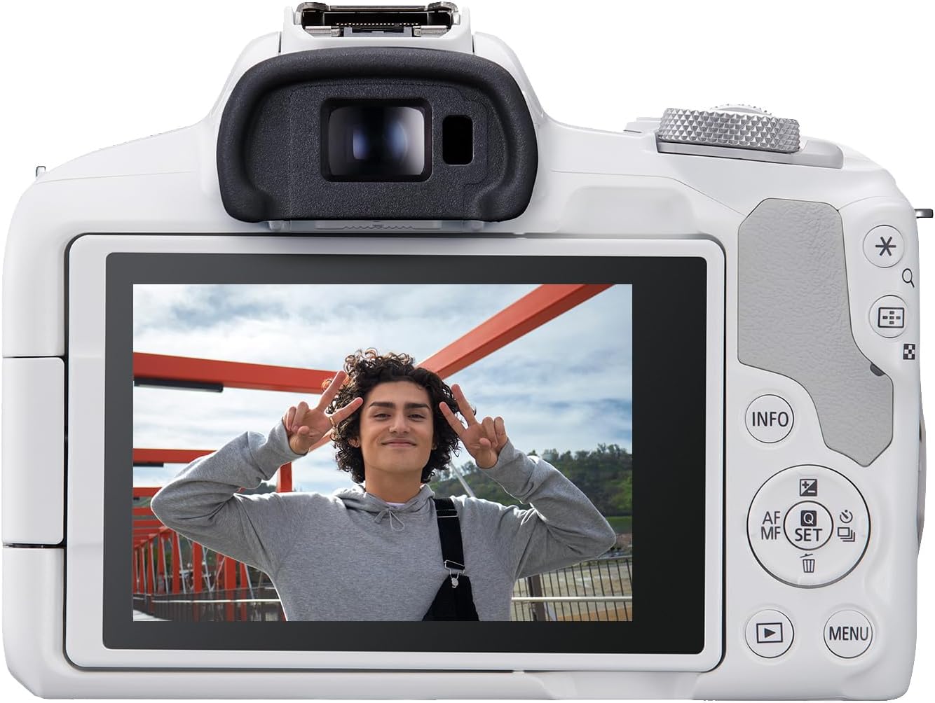 Canon EOS R50 Mirrorless Camera RF-S18-45mm F4.5-6.3 is STM Lens Kit, 24.2 Megapixel CMOS (APS-C) Sensor, 4K Video, Hybrid Camera, Photo and Video, Vlogging, Content Creator, RF Mount, White