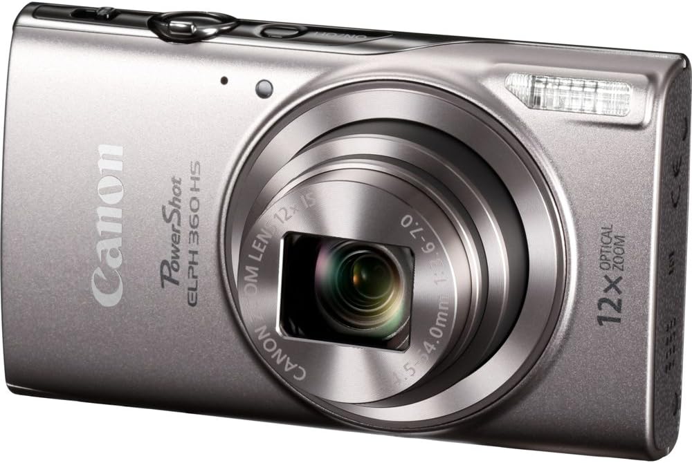 Canon PowerShot ELPH 360 Digital Camera w/ 12x Optical Zoom and Image Stabilization - Wi-Fi & NFC Enabled (Silver)