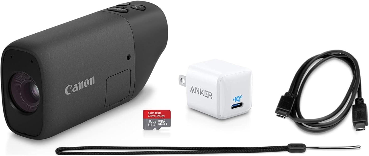 Canon ZOOM Digital Monocular Kit with USB-C Charger, microSD Card, PowerShot Zoom, 400mm Optical Zoom, 800mm Digital Zoom, Bird Watching, Wildlife, Sports Watching, Traveling, Hiking, Black