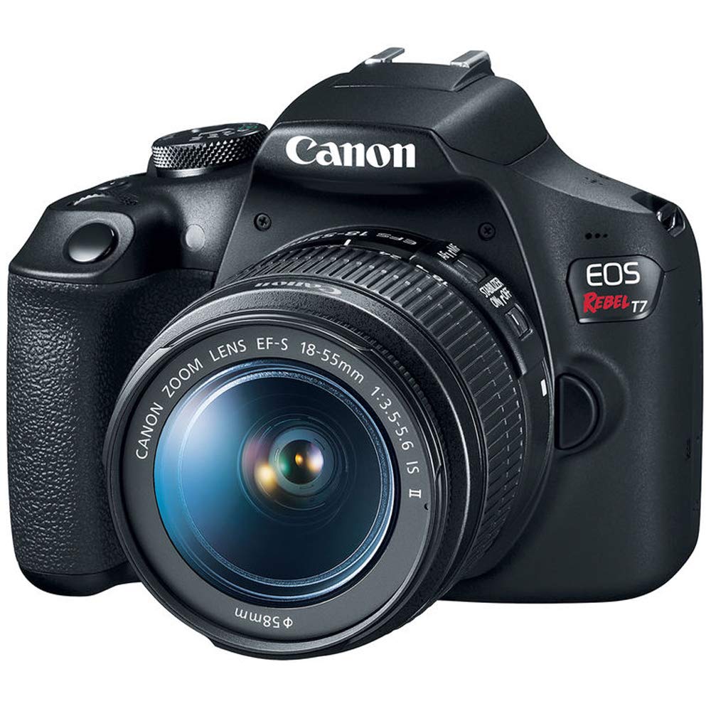 Canon EOS Rebel T7 DSLR Camera|2 Lens Kit with EF18-55mm + EF 75-300mm Lens, Black