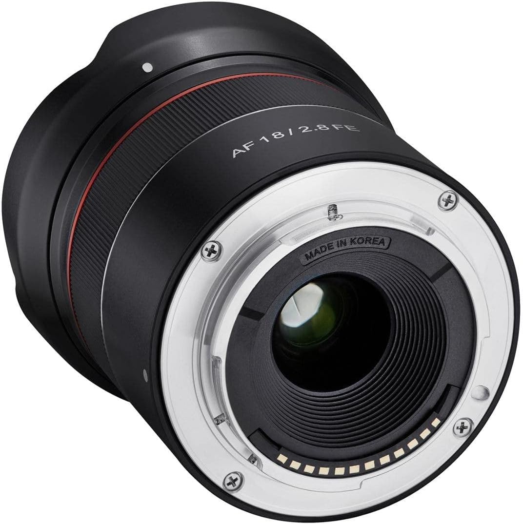 Samyang AF 18mm F2.8 Auto Focus Full Frame Wide Angle Lens for Sony E Mount – Compact, Ultra Lightweight, 58mm Filter Thread, High Resolution Optics, Quiet STM Autofocus