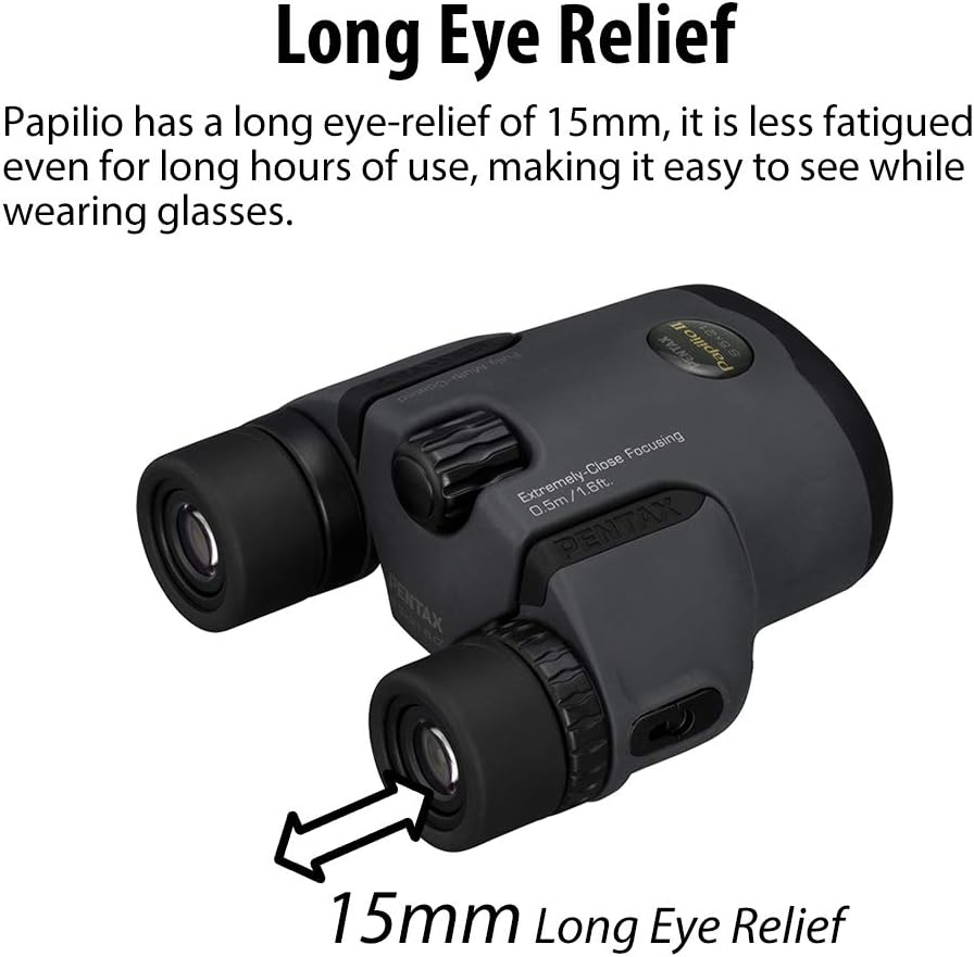 Pentax Papilio II 6.5x21 Binoculars (Gray) suitable for watching objects both close-up and far away