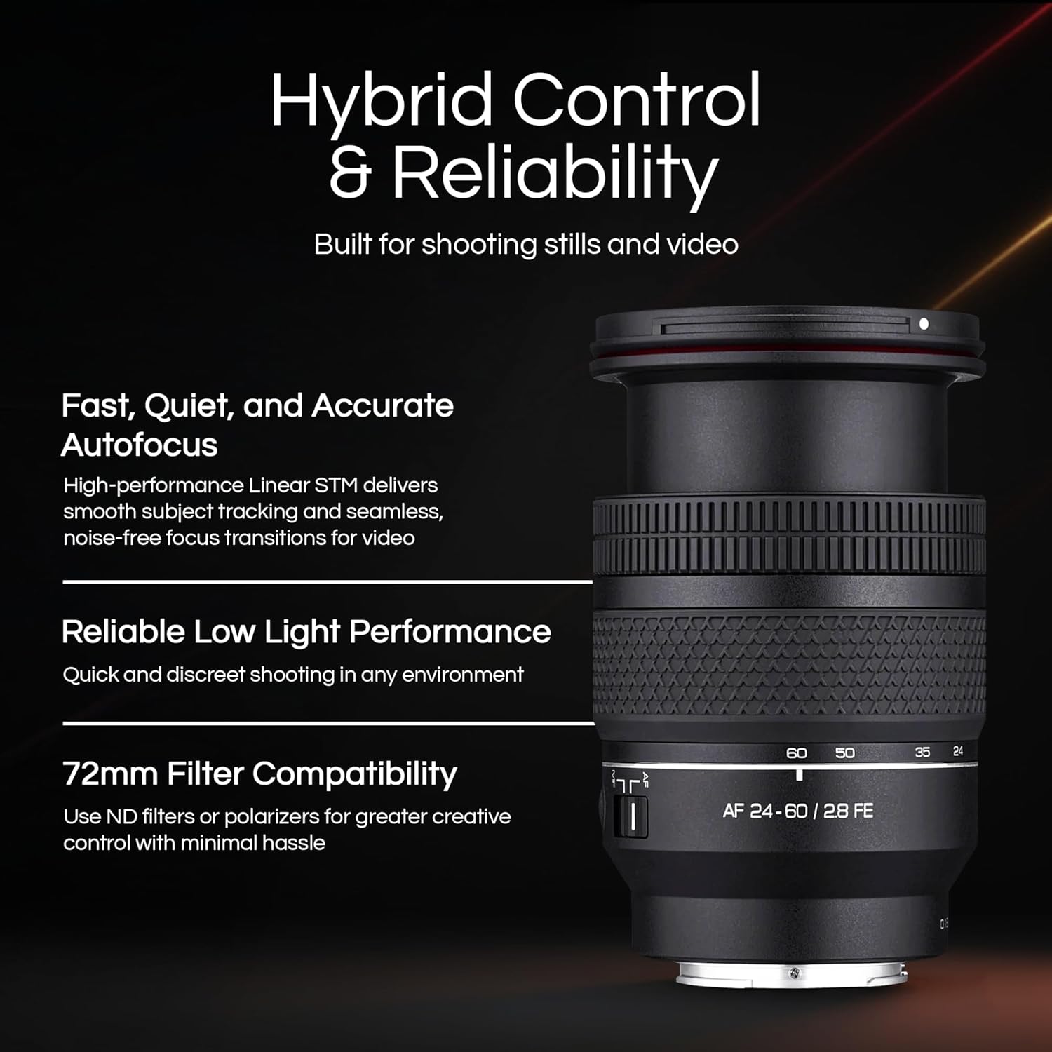Rokinon 24-60mm F2.8 Zoom Lens for Sony FE Mount