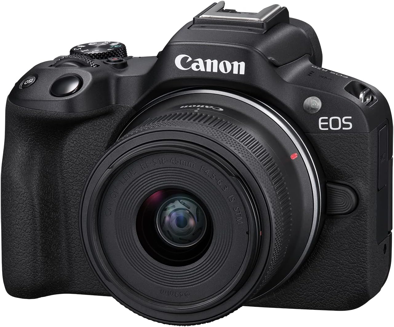Canon EOS R50 Content Creator Kit, Hybrid Mirrorless Camera with RF-S18-45mm F4.5-6.3 IS STM Lens, Tripod Grip, Microphone, Wireless Remote Control, 24.2 MP CMOS (APS-C) Sensor, Vlogging Camera, Black