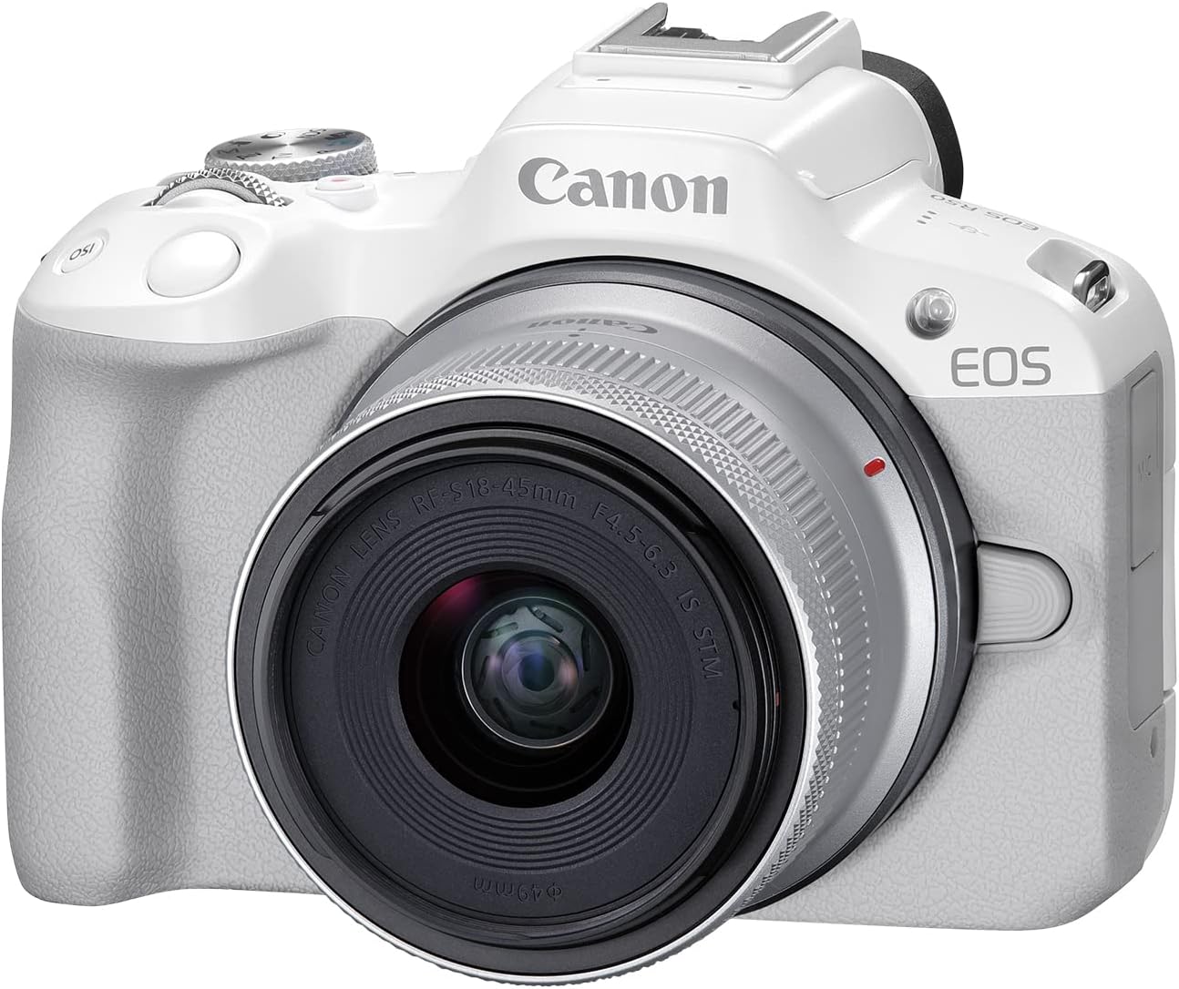 Canon EOS R50 Mirrorless Camera RF-S18-45mm F4.5-6.3 is STM Lens Kit, 24.2 Megapixel CMOS (APS-C) Sensor, 4K Video, Hybrid Camera, Photo and Video, Vlogging, Content Creator, RF Mount, White