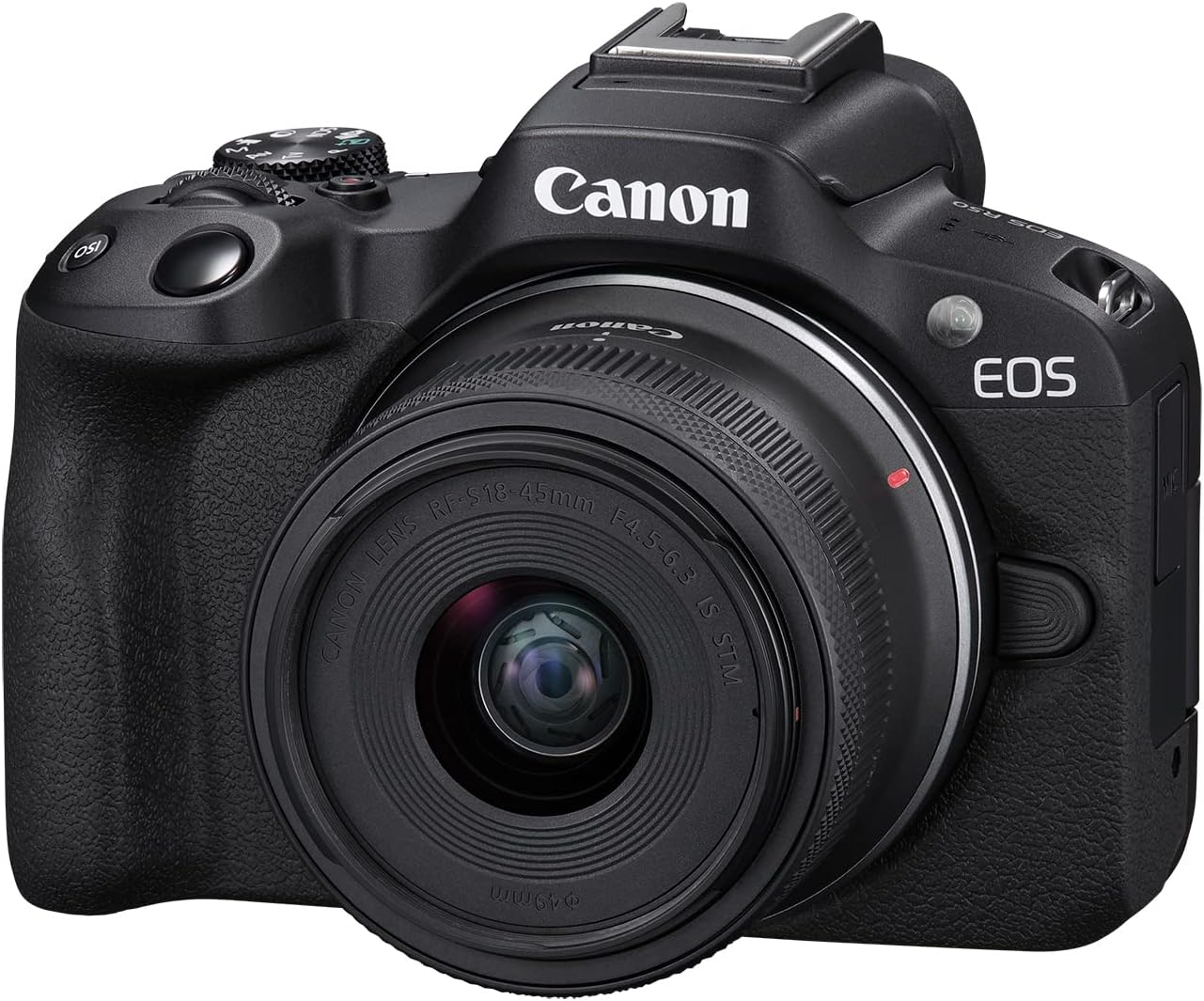 Canon EOS R50 Mirrorless Camera RF-S18-45mm F4.5-6.3 is STM Lens Kit, 24.2 Megapixel CMOS (APS-C) Sensor, 4K Video, Hybrid Camera, Photo and Video, Vlogging, Content Creator, RF Mount, Black