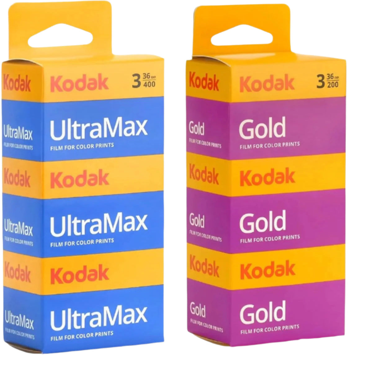 Kodak Ultramax 400 35mm Film 3 Pack & Kodak Gold 200 35mm Film 3 Pack Bundle (6 Total Rolls) 36exp for 35mm Film Camera 35mm - Kodak Film- Balveli Microfiber Cloth - 35 mm Film roll- Camera Film-