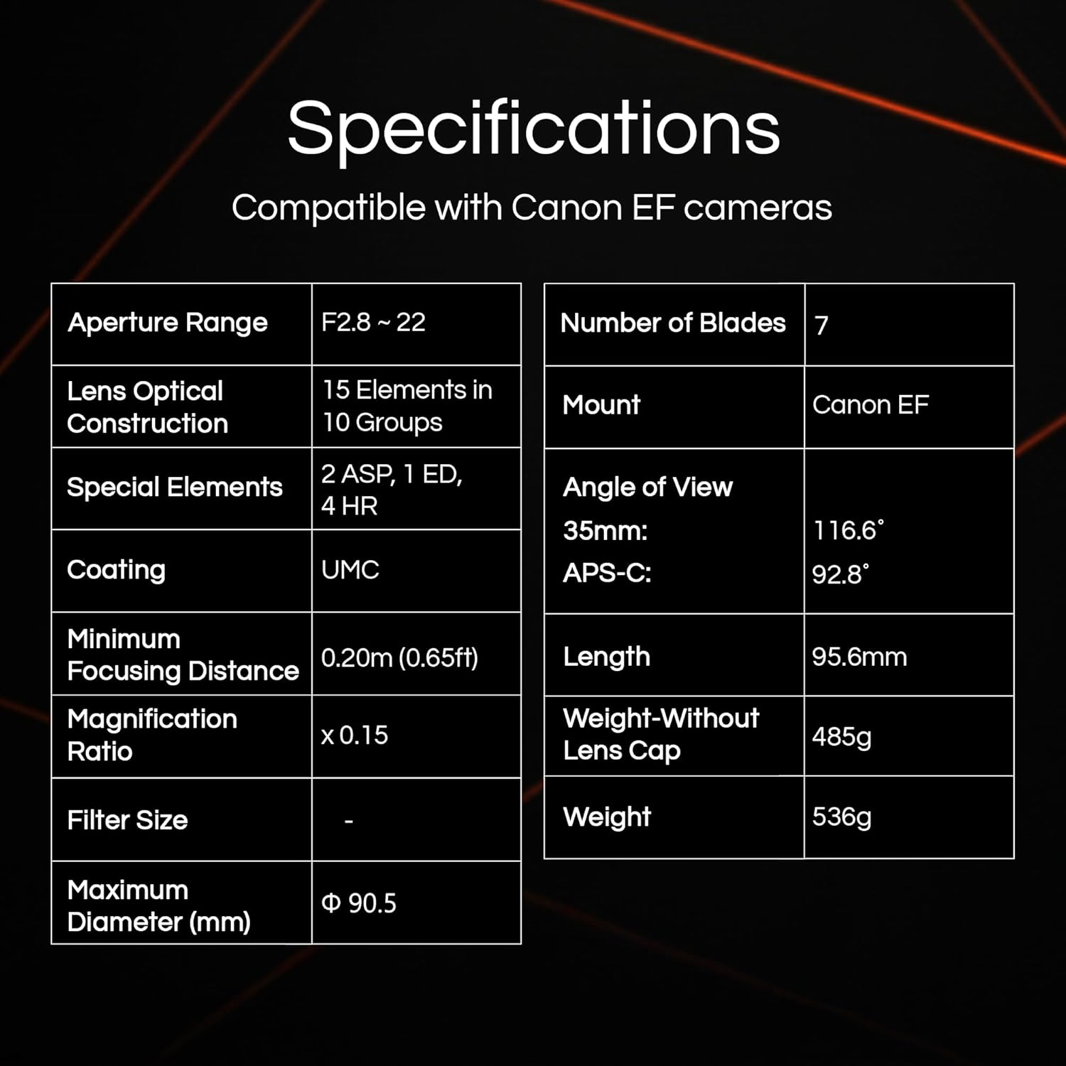 Samyang 14mm F2.8 Auto Focus Lens for Canon EF - Ultra-Wide Full Frame Prime, Weather-Sealed Build, Quiet AF Motor, UMC Coating, Built-in Hood, Lightweight
