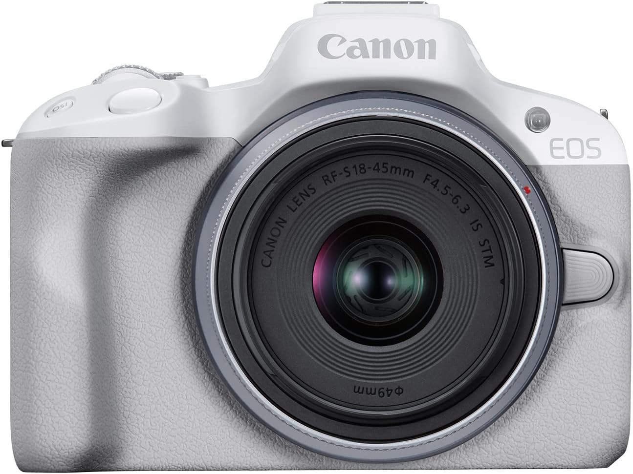 Canon EOS R50 Mirrorless Camera RF-S18-45mm F4.5-6.3 is STM Lens Kit, 24.2 Megapixel CMOS (APS-C) Sensor, 4K Video, Hybrid Camera, Photo and Video, Vlogging, Content Creator, RF Mount, White