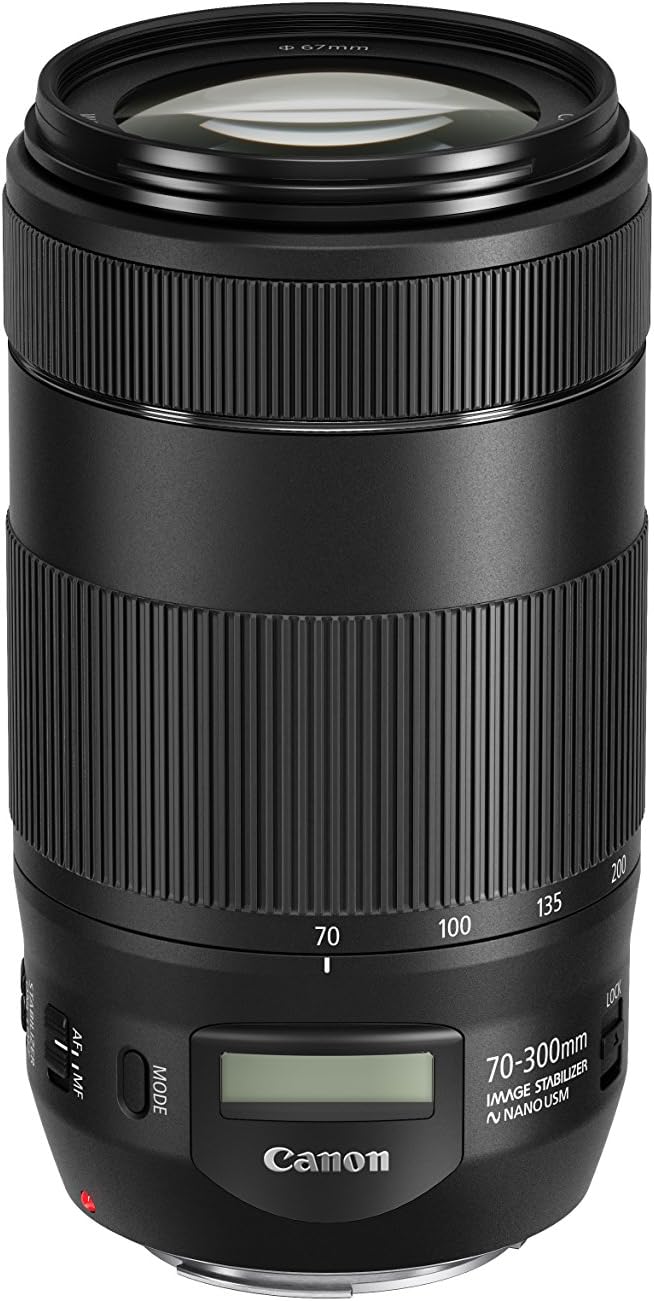 Canon Cameras US EF 70-300 is II USM 70-300mm f/4-5.6 Fixed Zoom Camera Lens, Black (0571C005)