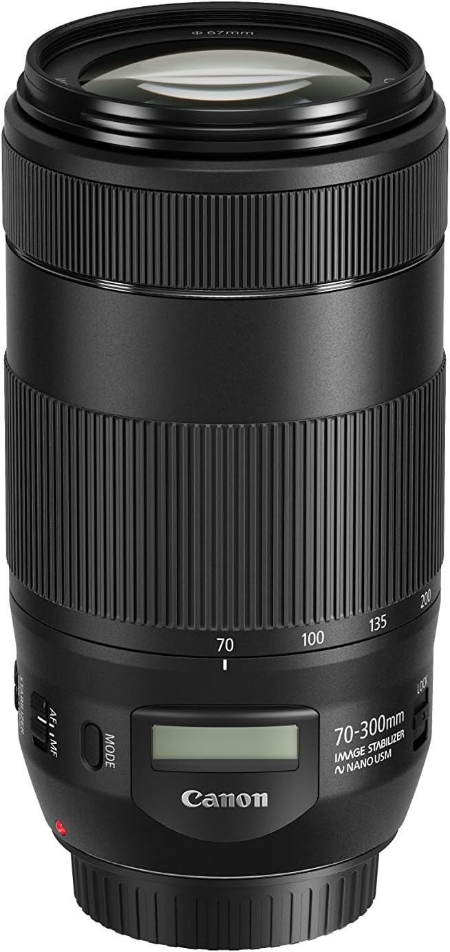 Canon Cameras US EF 70-300 is II USM 70-300mm f/4-5.6 Fixed Zoom Camera Lens, Black (0571C005)