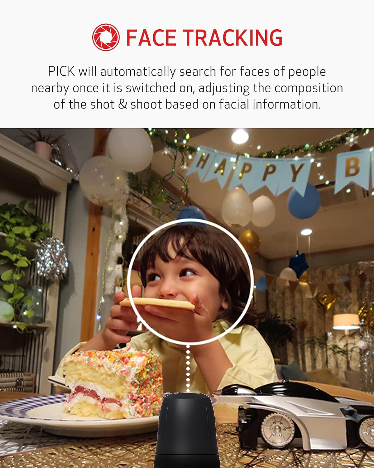 Canon PowerShot Pick, Active Tracking PTZ Camera (Black) - Built-in Wi-Fi, USB-C Charging, Voice-Activated Operation, Automatic Subject Tracking, Remote Shooting & Playback, Portable, Lightweight