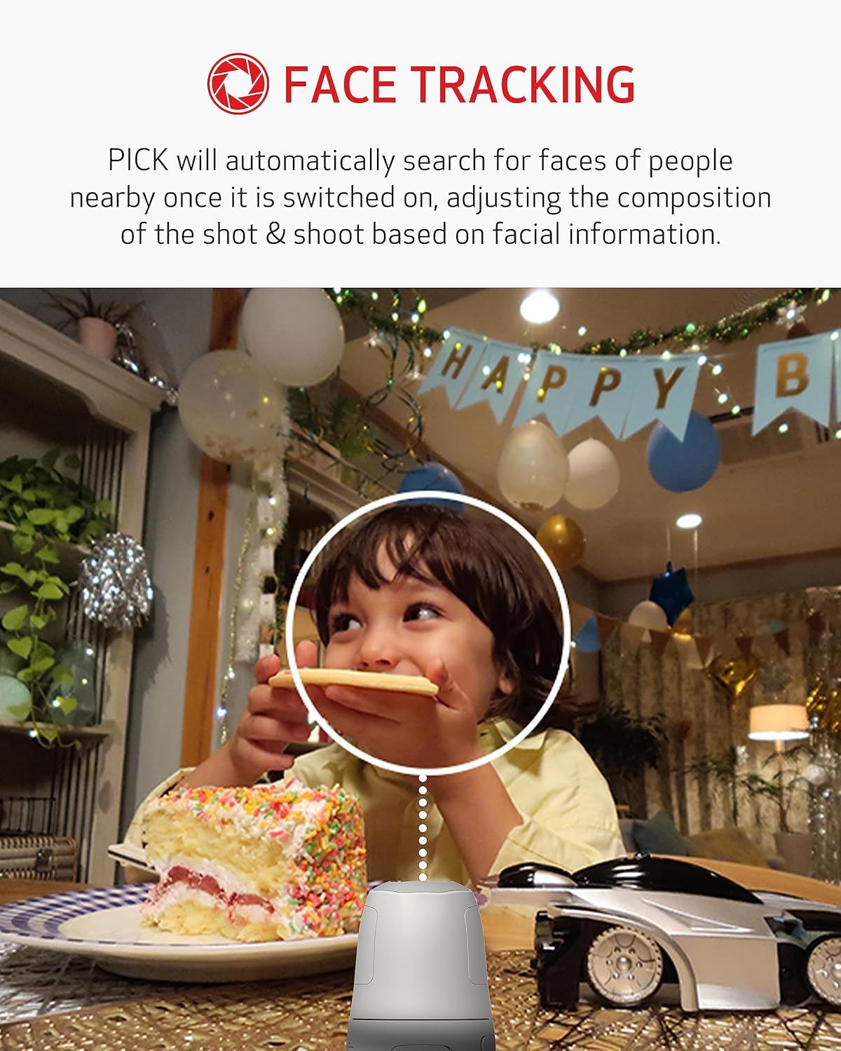 Canon PowerShot Pick Active Tracking PTZ Camera with Built-in Wi-Fi, Photo and Video, Compact and Portable, Wireless Webcam, White