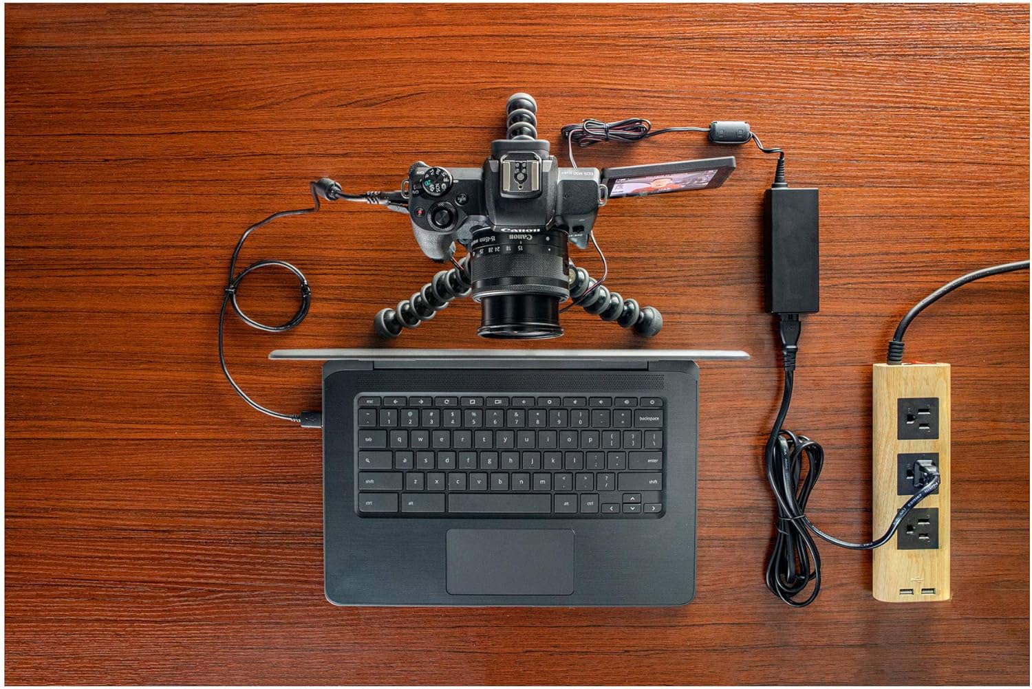 Canon EOS Webcam Accessory Starter Kit, for Select EOS M Series Cameras, Power Adapter CA-PS700, DC Coupler DR-E12, USB Cable IFC-600PCU, High-Performance Live Streaming, Teaching & Content Creators