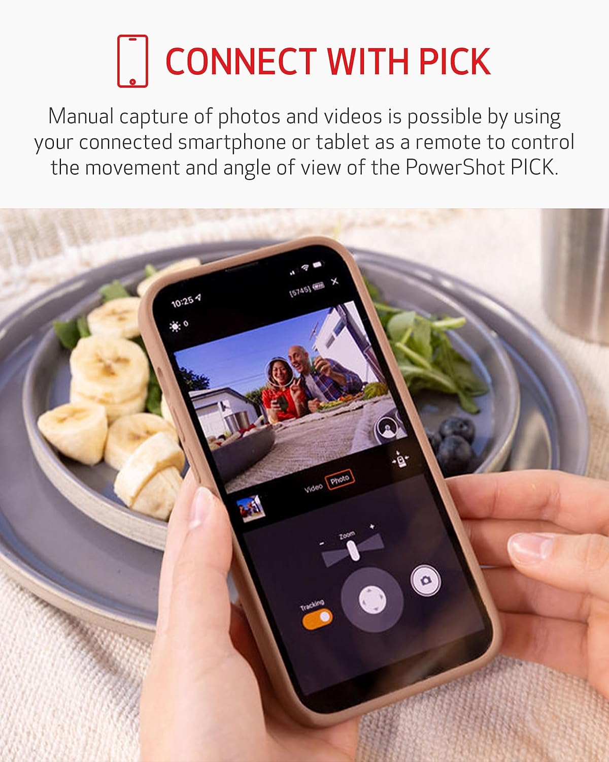 Canon PowerShot Pick, Active Tracking PTZ Camera (Black) - Built-in Wi-Fi, USB-C Charging, Voice-Activated Operation, Automatic Subject Tracking, Remote Shooting & Playback, Portable, Lightweight