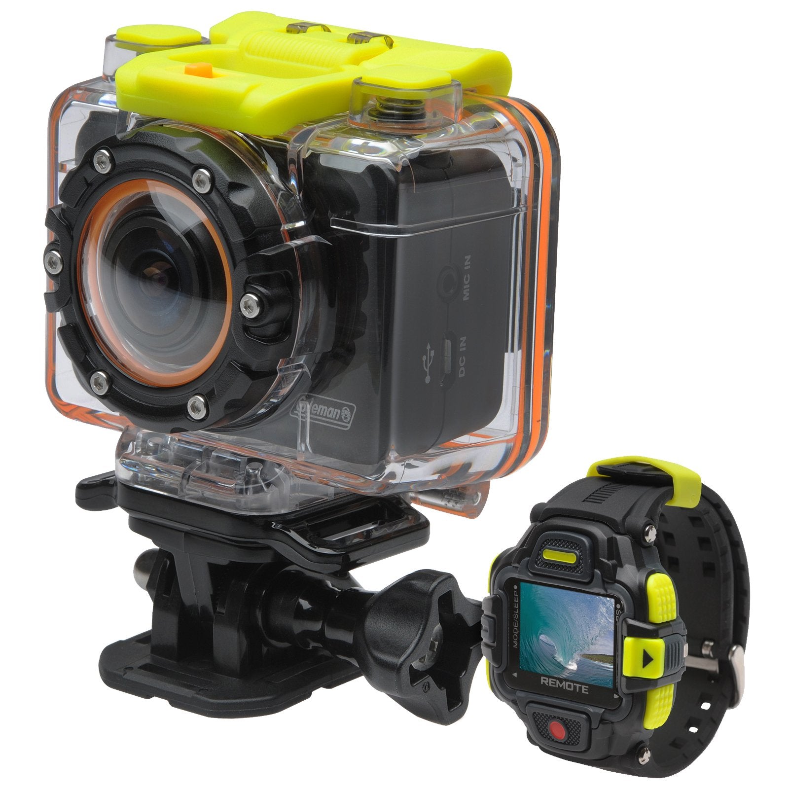 Coleman Bravo2 Wi-Fi HD Video Action Camera Camcorder LCD Watch Remo
