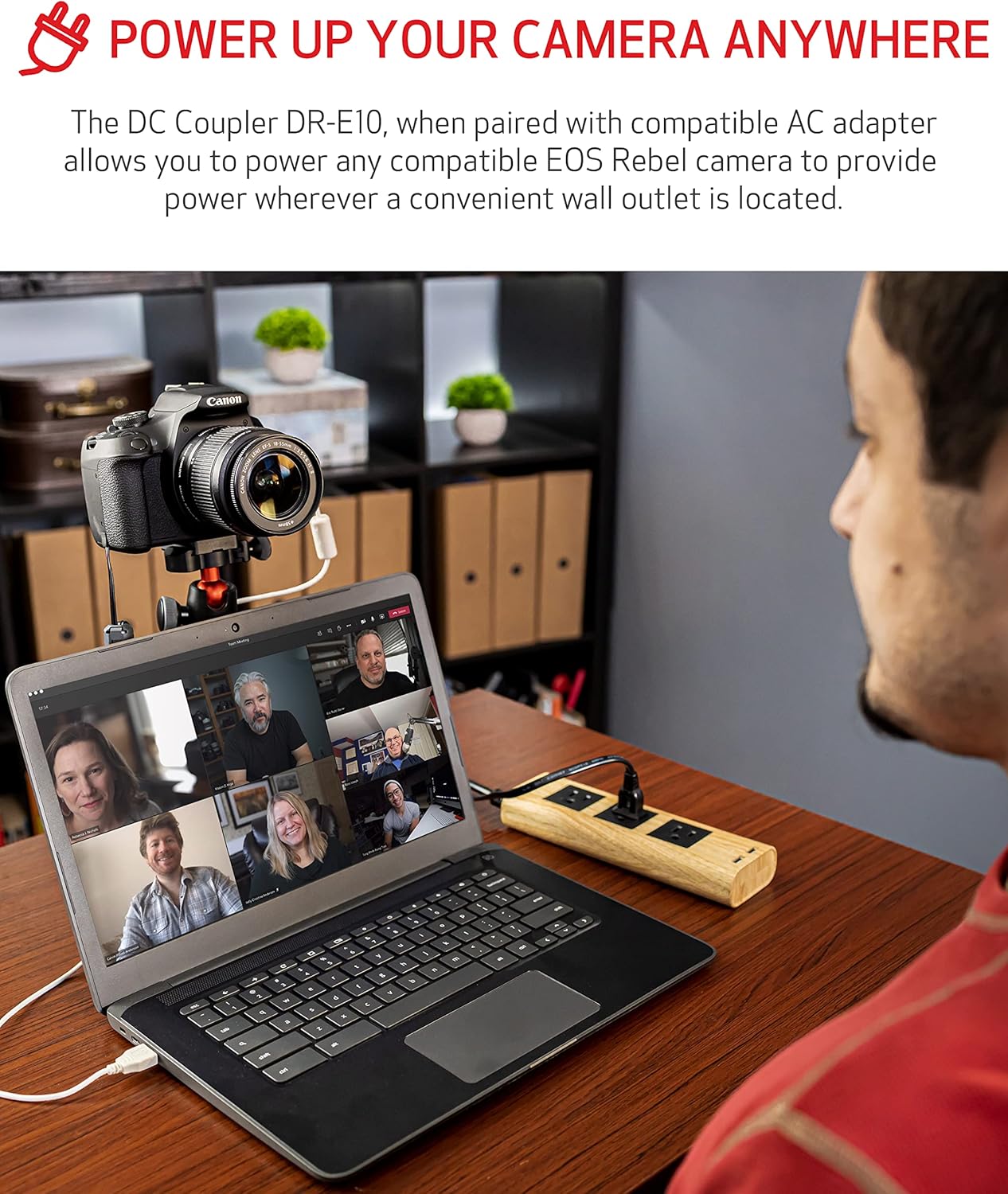 Canon EOS Webcam Accessories Starter Kit (for Select EOS Rebel Cameras), Compatible with Laptop & PC, High-Resolution Streaming, Video Conferencing, & Content Creation, Compact Power Adapter CA-PS700