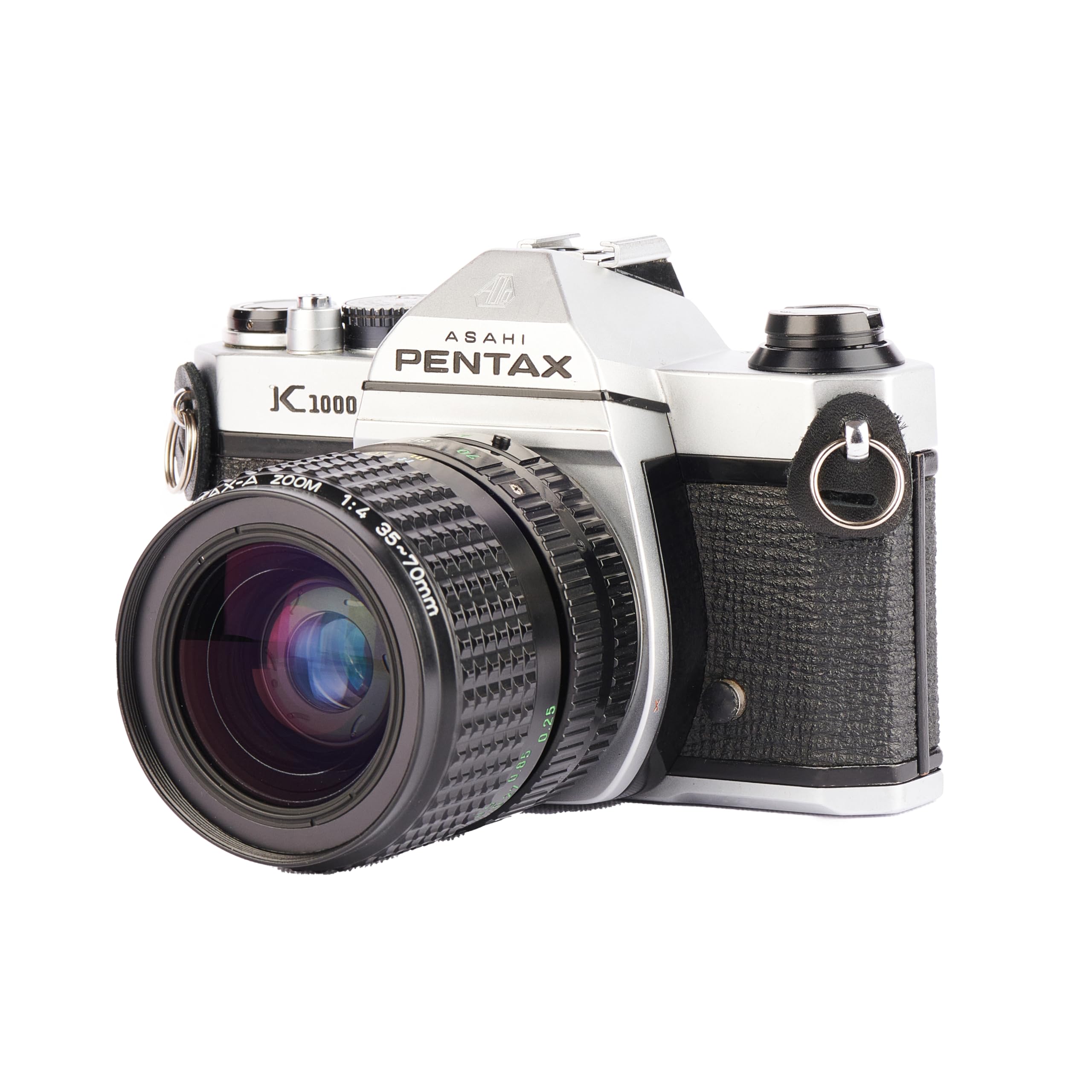 USED Pentax K1000 35mm SLR Camera with 50mm f/2 SMC Lens (Chrome) (Used)