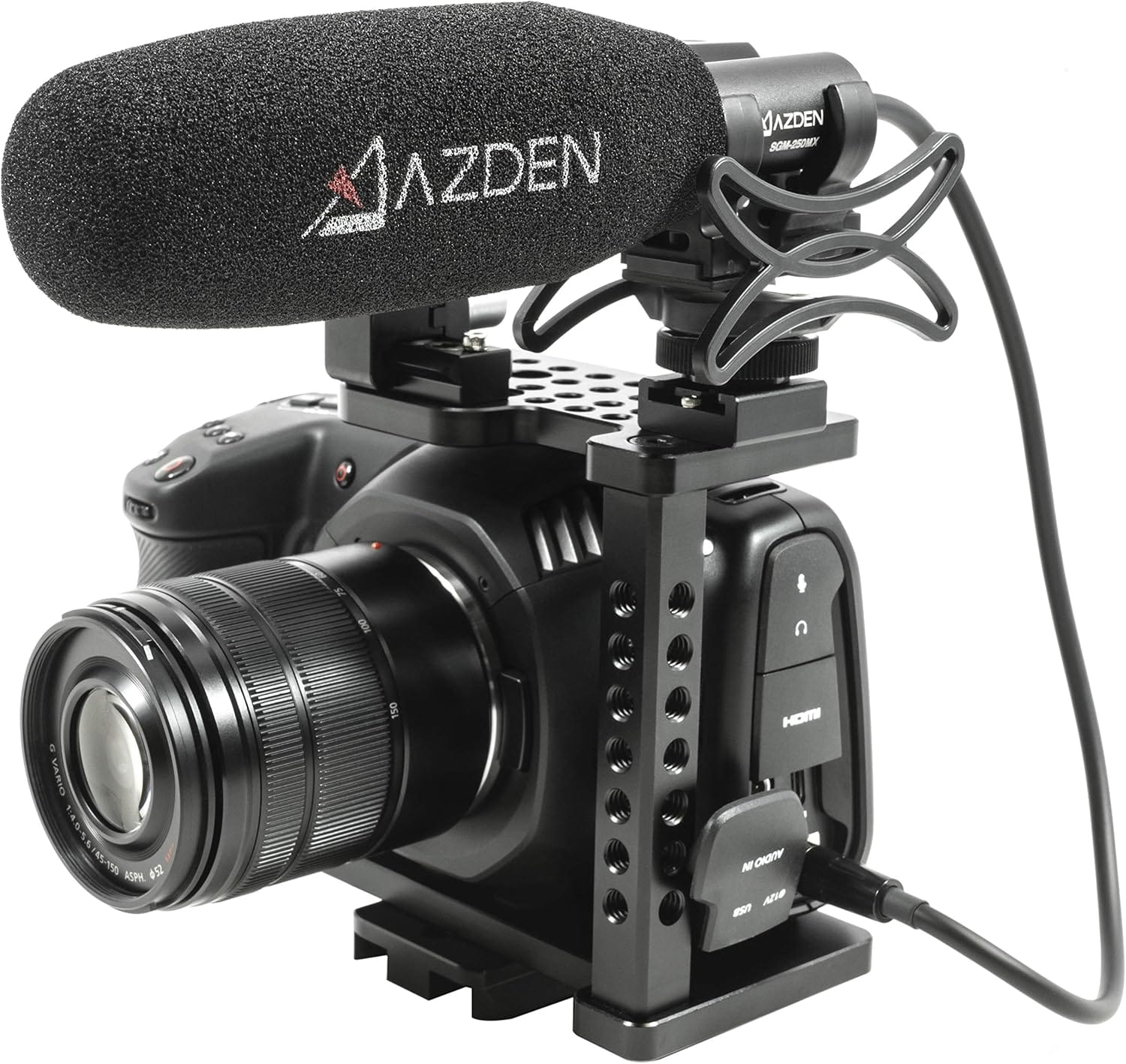 Aida Imaging Microphone AZDEN SGM-250MX Professional Compact Cine Shotgun Microphone with Mini XLR Output
