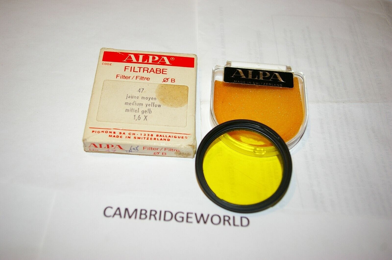 Alpa Cameras & Photo:Camera, Drone & Photo Accessories:Straps & Hand Grips ALPA MEDIUM YELLOW NEW 1.6X No.47 FILTRABE B SNAP in FILTER in ORIGINAL ALPA BOX