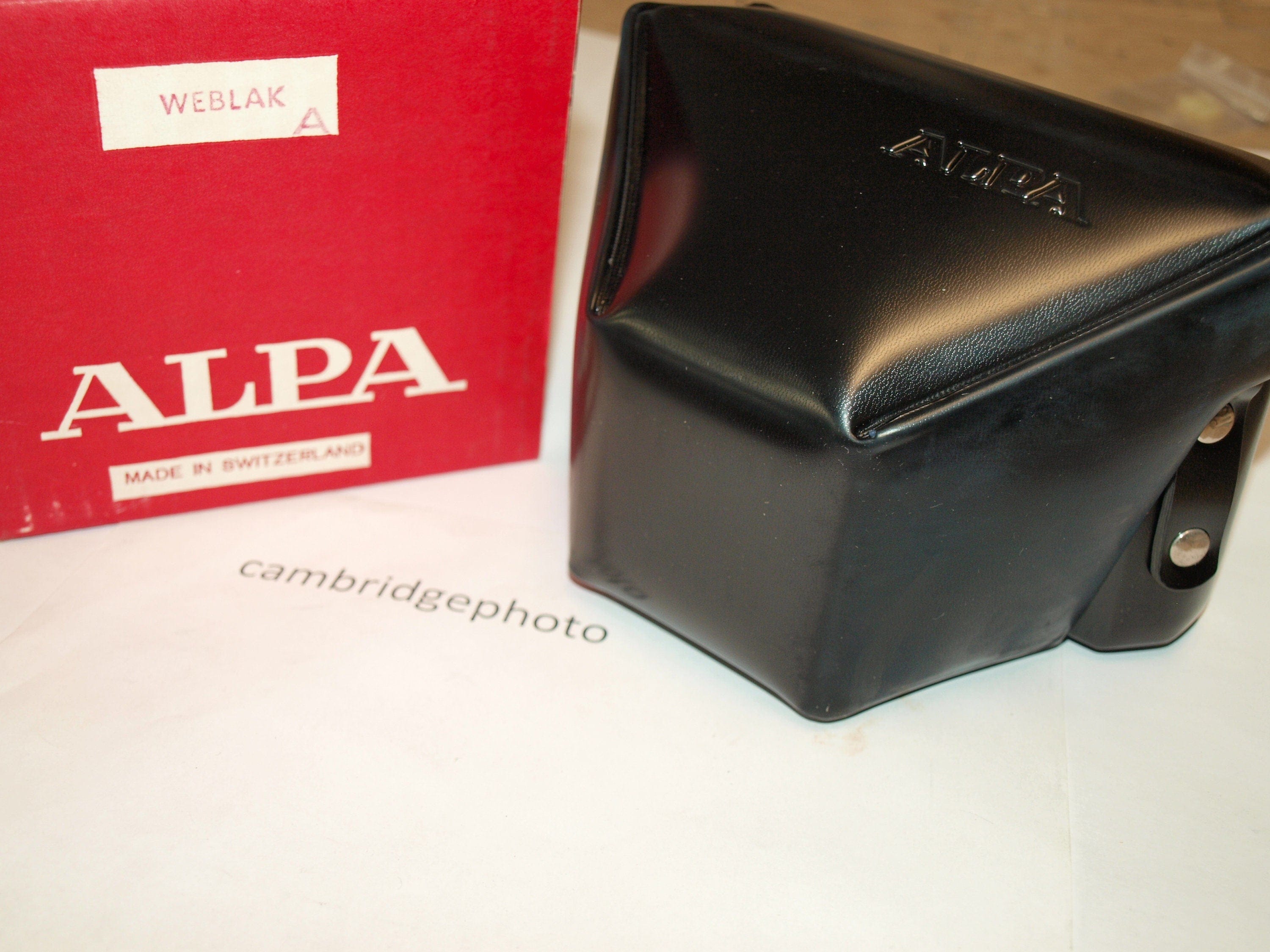 Alpa NEW old stock Genuine Alpa WEBLAK black leather camera case in ALPA box