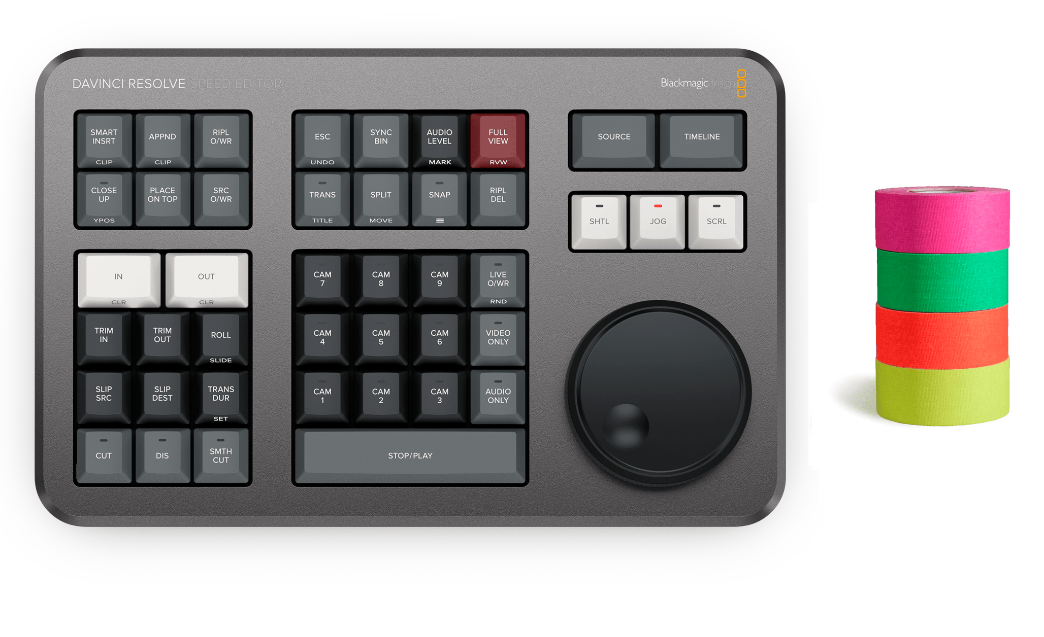 Blackmagic Design Blackmagic Design DaVinci Resolve Speed Editor with Fluorescent Gaffers Tape