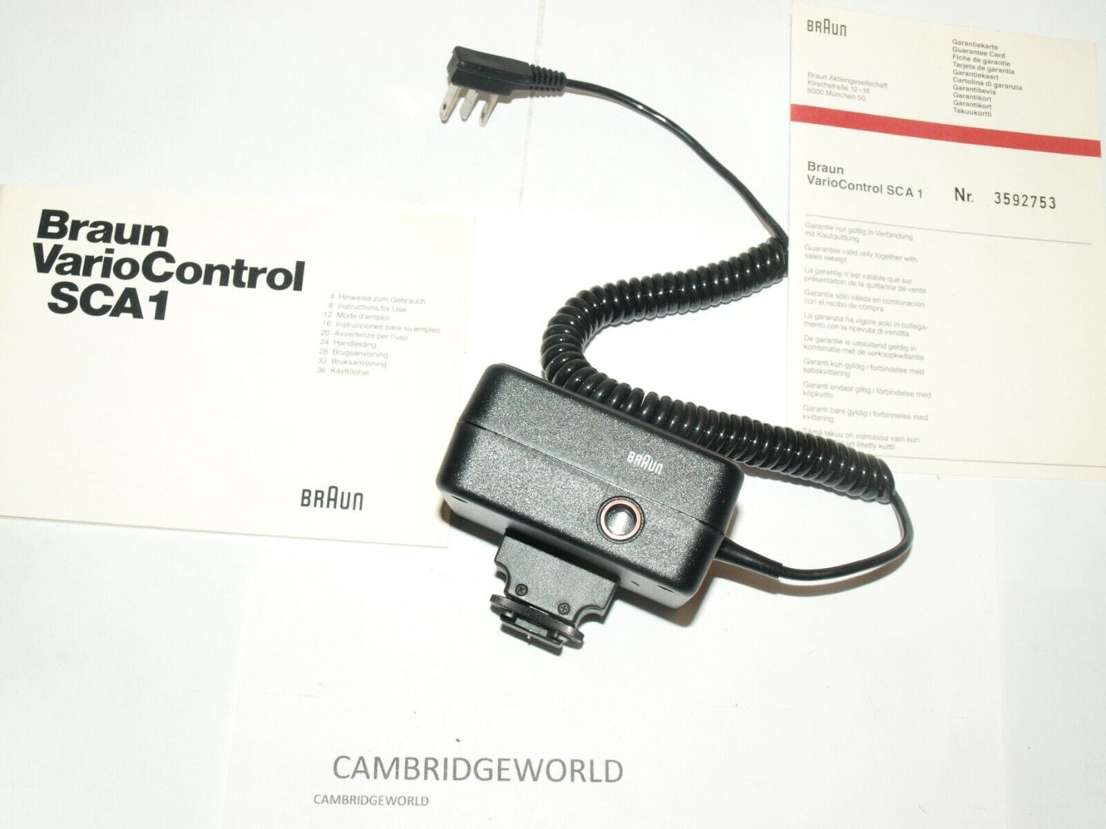 Opt Camera Sca1 BRAUN VARIOCONTROL SCA1 NEW OLD STOCK in ORIGINAL FACTORY BOX MADE in