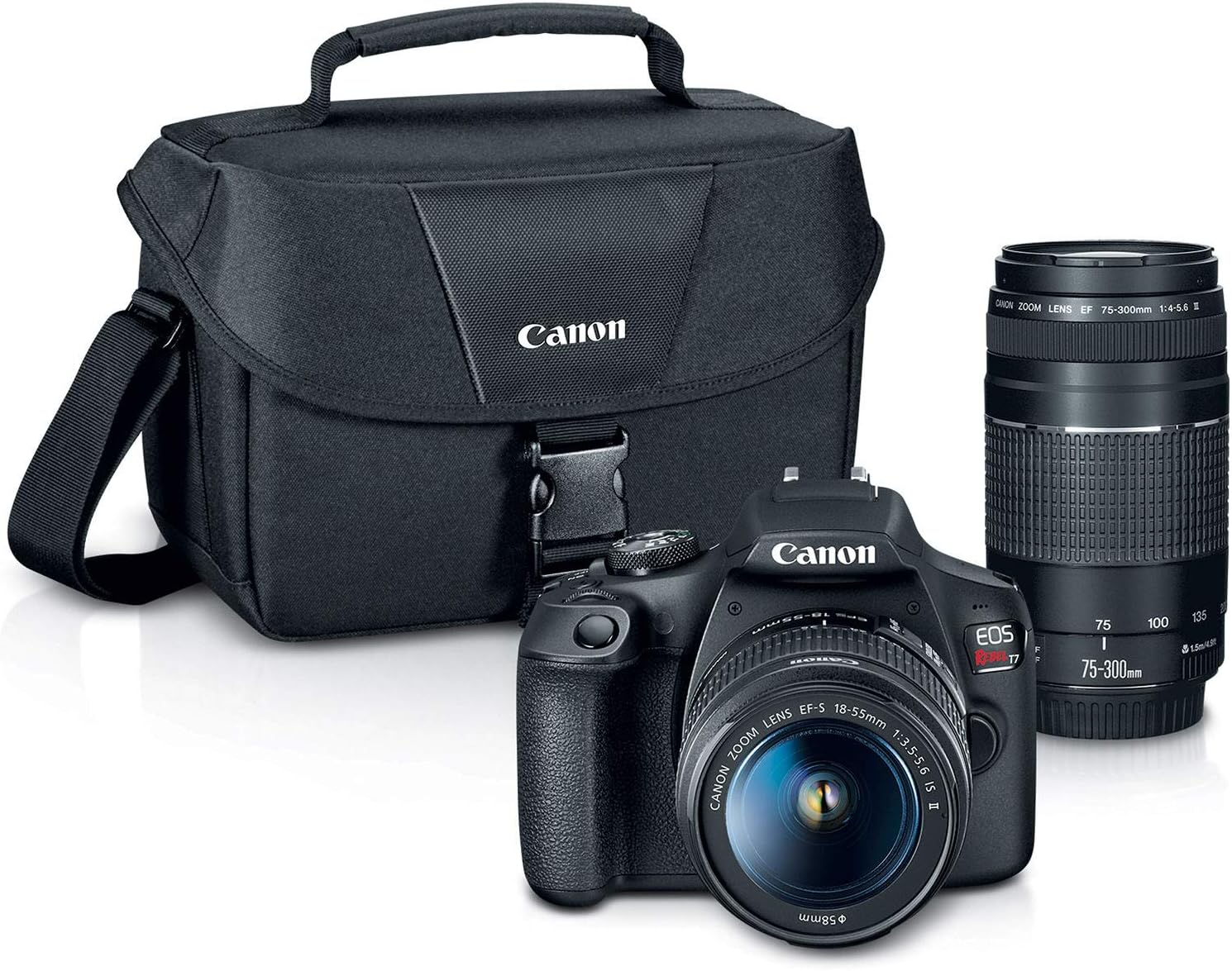 Canon Cameras & Photo:Lenses & Filters:Lenses Canon EOS Rebel T7 EF-S 18-55mm + EF 75-300mm Double Zoom Kit