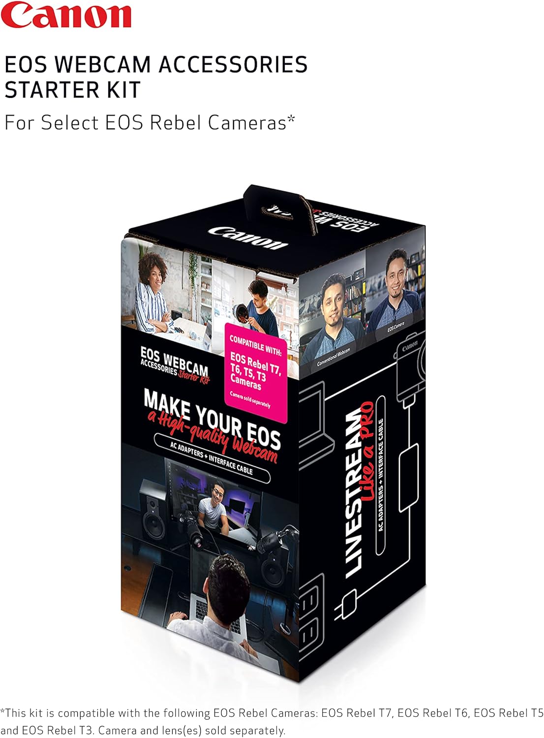 Canon Cameras & Photo:Lenses & Filters:Lenses EOS Webcam Accessories Starter Kit for Select EOS Rebel Cameras