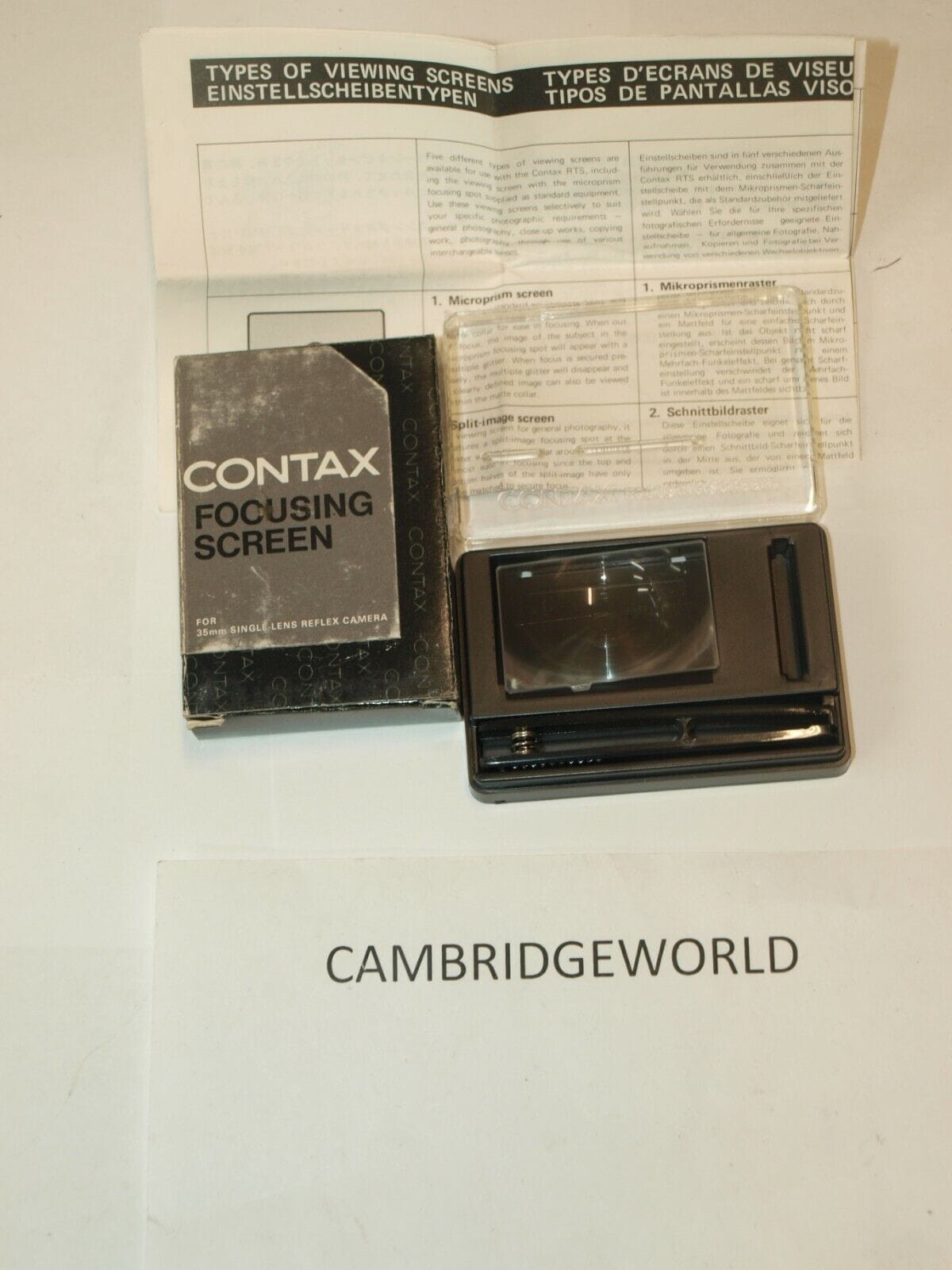 Contax Cameras & Photo:Camera, Drone & Photo Accessories:Viewfinders & Eyecups Contax RTS Focusing SECTIONED in original factory box NEW old stock
