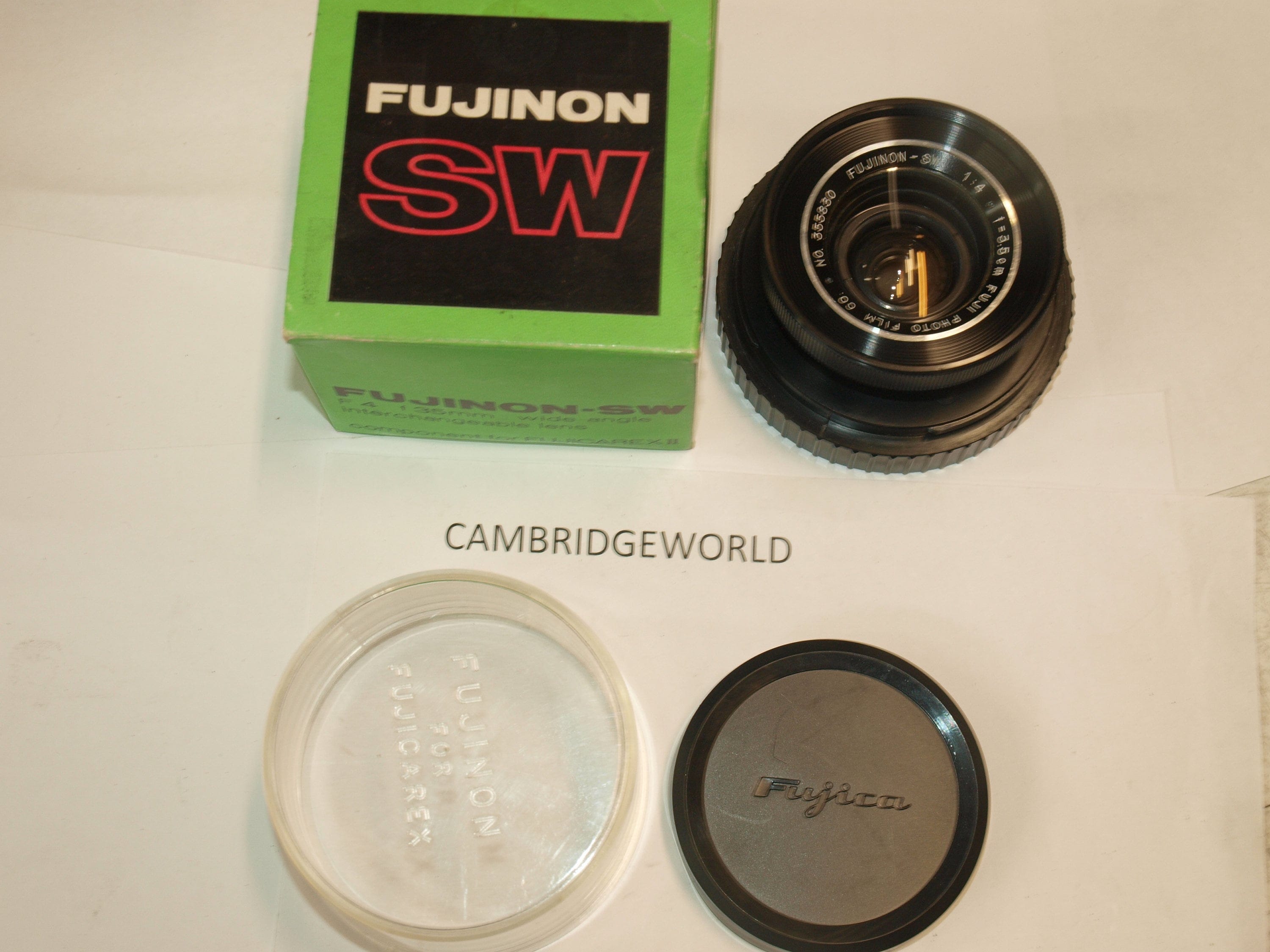 Fujifilm NEW very old stock Fuji Fujinon SW 35mm f4.0 wide angle lens for Fujicarex cameras in original case and box