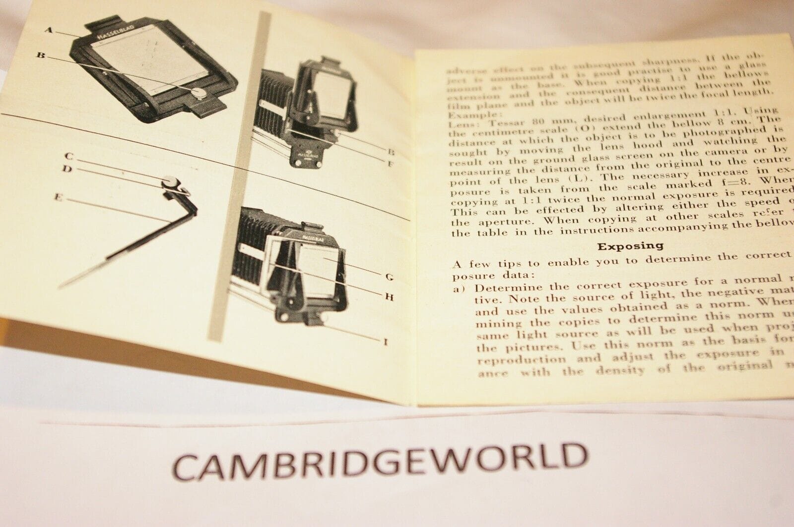 Hasselblad Cameras & Photo:Camera Manuals & Guides HASSELBLAD SLIDE COPIER ATTACHMENT  INSTRUCTION MANUAL GUIDE BOOK ORIGINAL