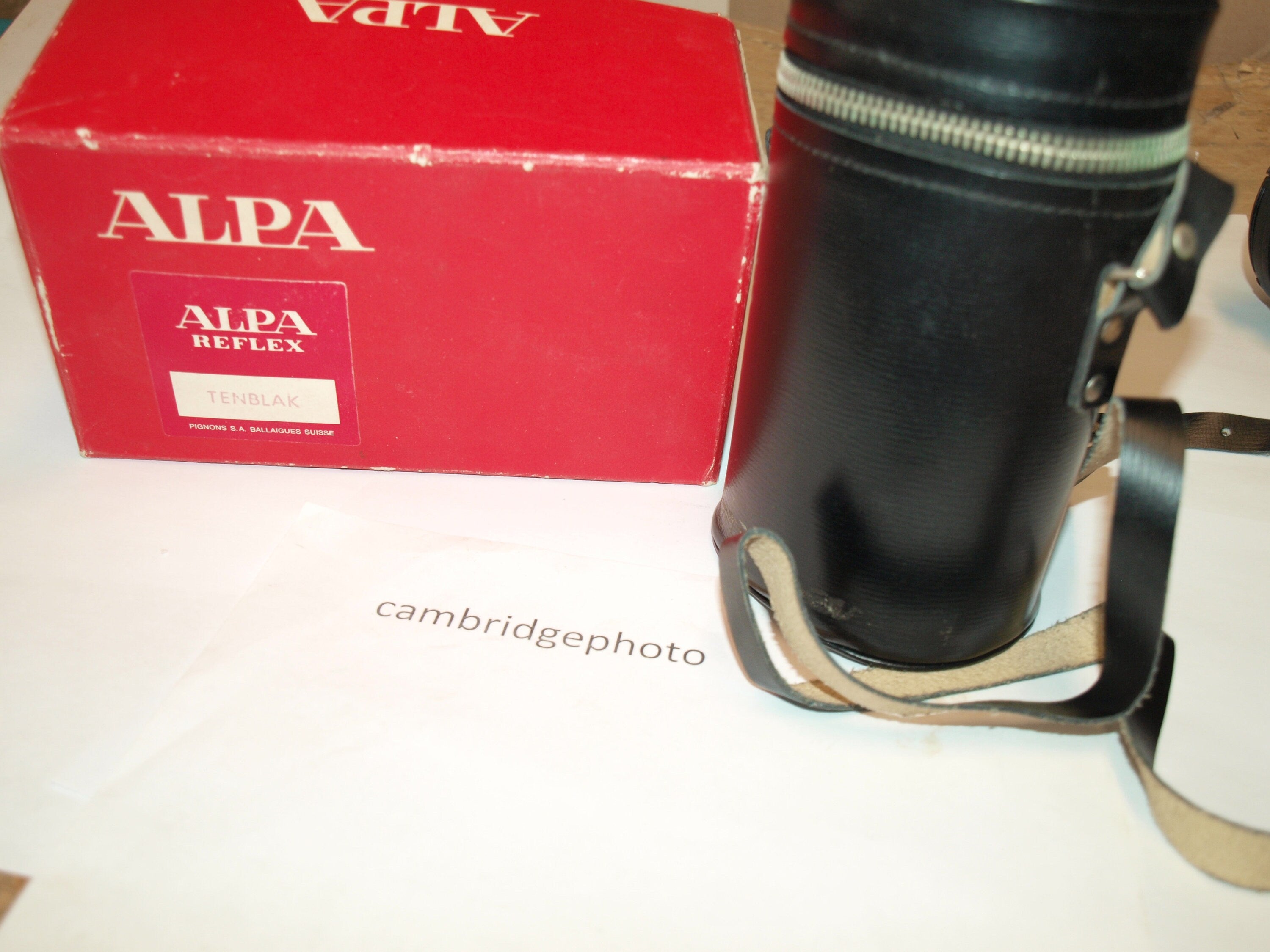 Genuine Alpa TENBLAK black 6"x31/2" leather lens case in ALPA box