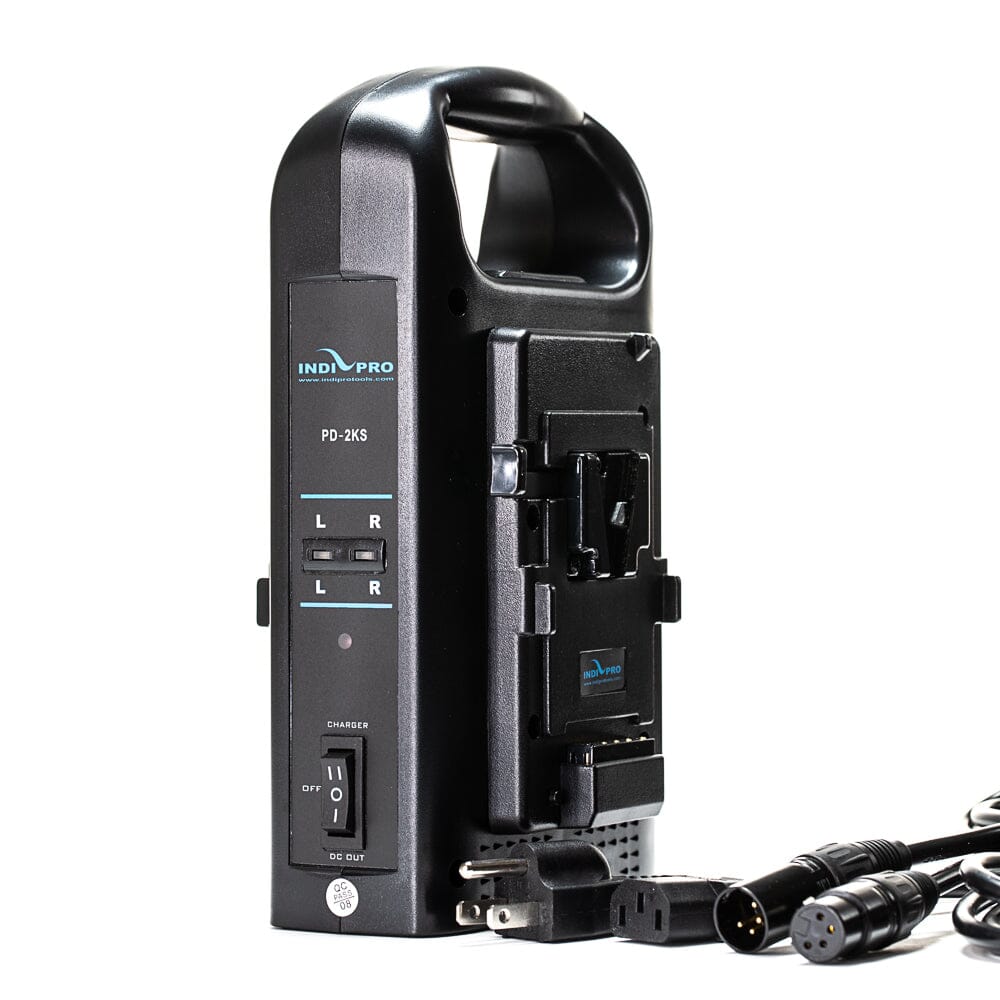 Indipro IndiPRO 2 x Kratos 99Wh V-Mount Li-Ion Batteries and Dual V-Mount Charger Kit with 4-Pin XLR Power Output
