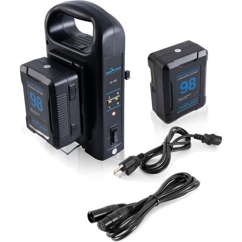Indipro IndiPRO Tools 2 x Micro-Series 98Wh Li-Ion V-Mount Batteries with Dual V-Mount Battery Charger Kit