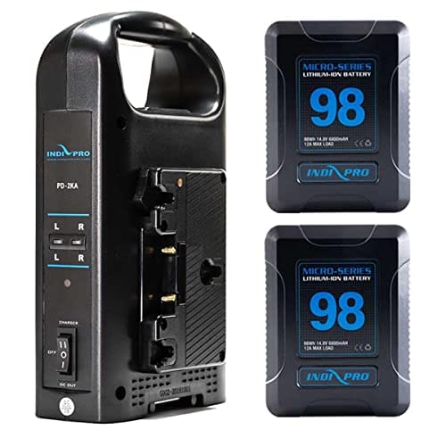 Indipro IndiPRO Tools 2GMKTDC 2X Micro-Series 98Wh Gold Mount Li-Ion Batteries w Charger