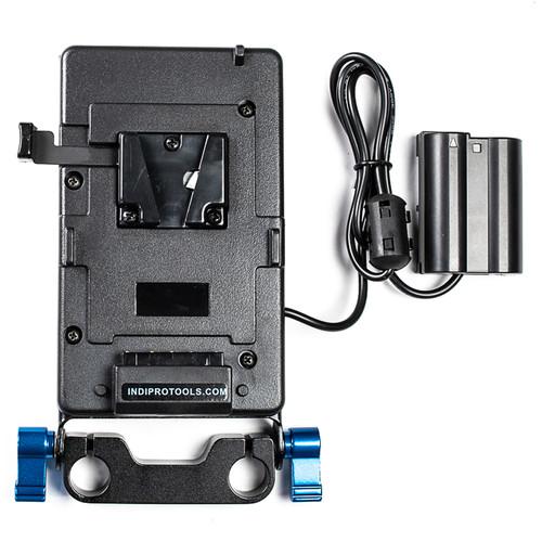 Indipro IndiPro Tools PDVNK86 V-Mount Battery Adapter Plate with Nikon EN-EL15 Type Dummy Battery w/ 15mm Rod System (24")