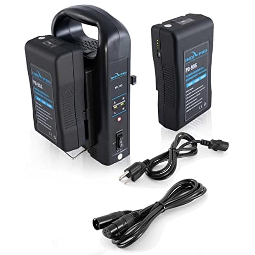 Indipro IndiPRO Tools Two 95Wh Compact V-Mount Lithium-Ion Batteries with Dual Battery Charger Kit