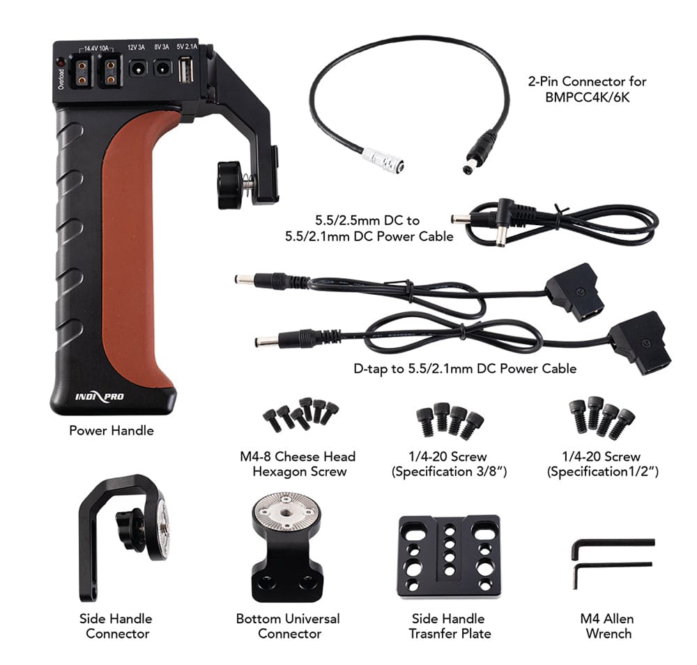 Indipro Indipro Tools Universal Power Grip for Blackmagic Pocket Cinema Camera 4K/6K
